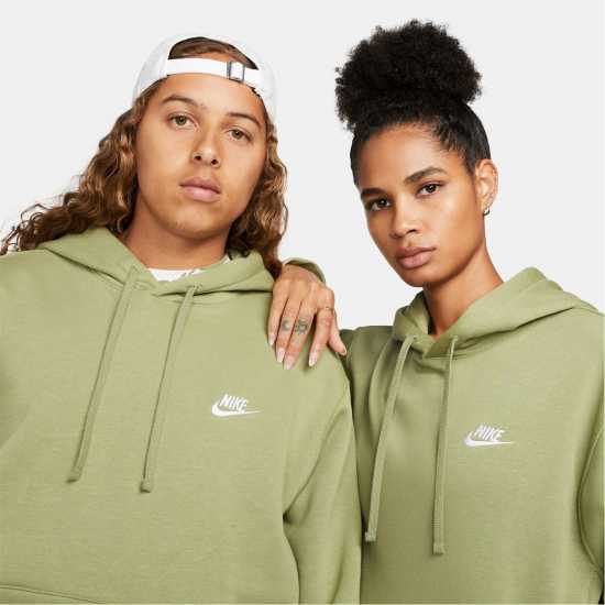 Nike Sportswear Club Fleece Pullover Hoodie Mens Green/White Мъжки суитчъри и блузи с качулки