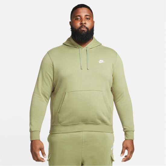 Nike Sportswear Club Fleece Pullover Hoodie Mens Сосна/Бял Мъжки суитчъри и блузи с качулки