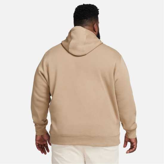 Nike Sportswear Club Fleece Pullover Hoodie Mens Хаки/Бяло Мъжки суитчъри и блузи с качулки