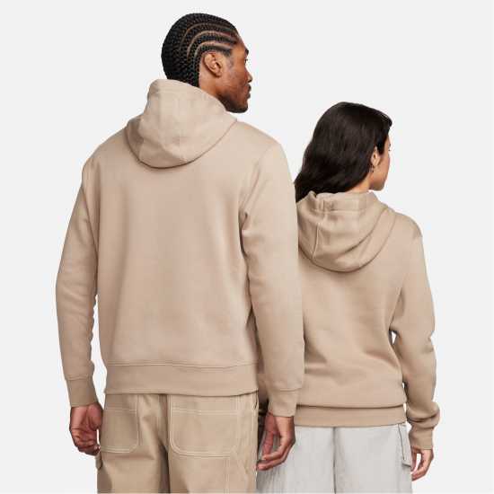 Nike Sportswear Club Fleece Pullover Hoodie Mens Хаки/Бяло Мъжки суитчъри и блузи с качулки