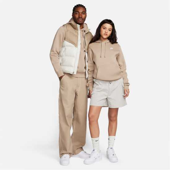 Nike Sportswear Club Fleece Pullover Hoodie Mens Хаки/Бяло Мъжки суитчъри и блузи с качулки