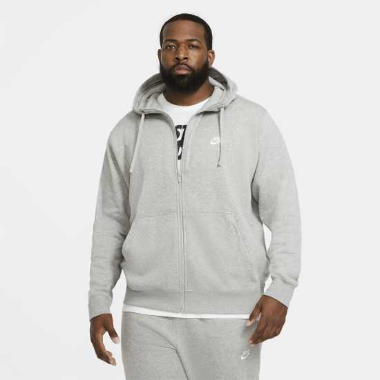 Nike Sportswear Club Fleece Men's Full-Zip Hoodie Сиво Мъжки суитчъри и блузи с качулки