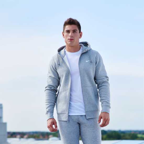 Nike Sportswear Club Fleece Men's Full-Zip Hoodie Сиво Мъжки суитчъри и блузи с качулки