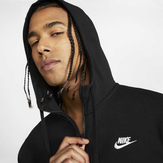 Nike Sportswear Club Fleece Men's Full-Zip Hoodie Черно 