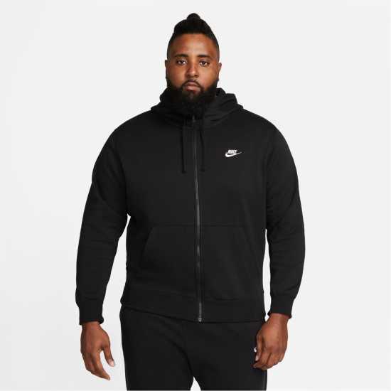 Nike Sportswear Club Fleece Men's Full-Zip Hoodie Black Мъжки полар