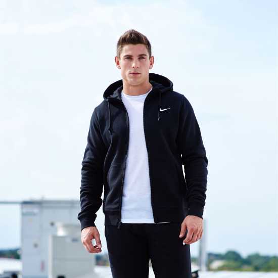 Nike Sportswear Club Fleece Men's Full-Zip Hoodie Черно 