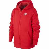 Nike Детска Блуза С Качулка Full Zip Hoody Juniors Red/White Детски суитчъри и блузи с качулки