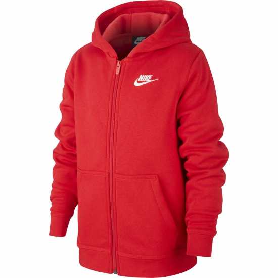Nike Детска Блуза С Качулка Full Zip Hoody Juniors Red/White Детски суитчъри и блузи с качулки