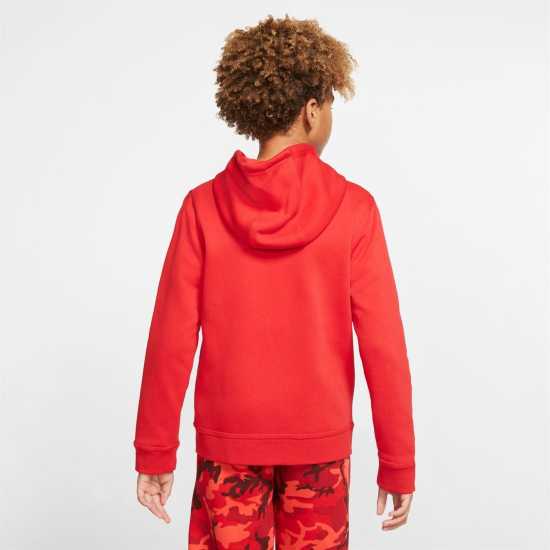 Nike Детска Блуза С Качулка Full Zip Hoody Juniors Red/White Детски суитчъри и блузи с качулки