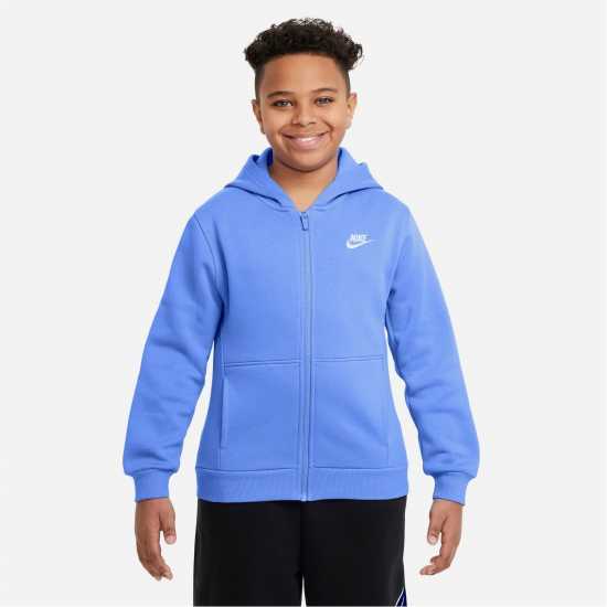 Nike Детска Блуза С Качулка Full Zip Hoody Juniors Кралски пулс Детски суитчъри и блузи с качулки