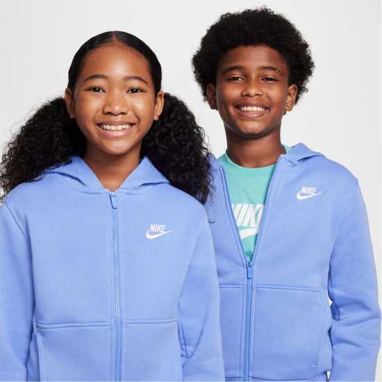 Nike Детска Блуза С Качулка Full Zip Hoody Juniors Кралски пулс Детски суитчъри и блузи с качулки