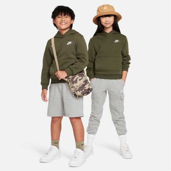 Nike Club Pullover Hoodie Junior Boys Khaki/White Детски суитчъри и блузи с качулки