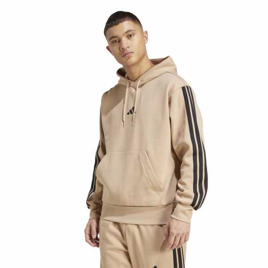 Adidas Essentials Fleece 3-Stripes Hoodie Mens Пясъчен камък Adidas Essentials Fleece 3-Stripes Hoodie Mens Пясъчен камък