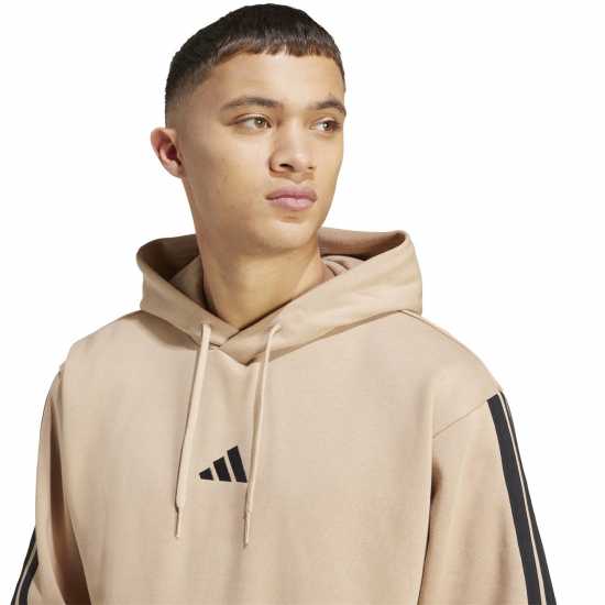 Adidas Essentials Fleece 3-Stripes Hoodie Mens Пясъчен камък Adidas Essentials Fleece 3-Stripes Hoodie Mens Пясъчен камък