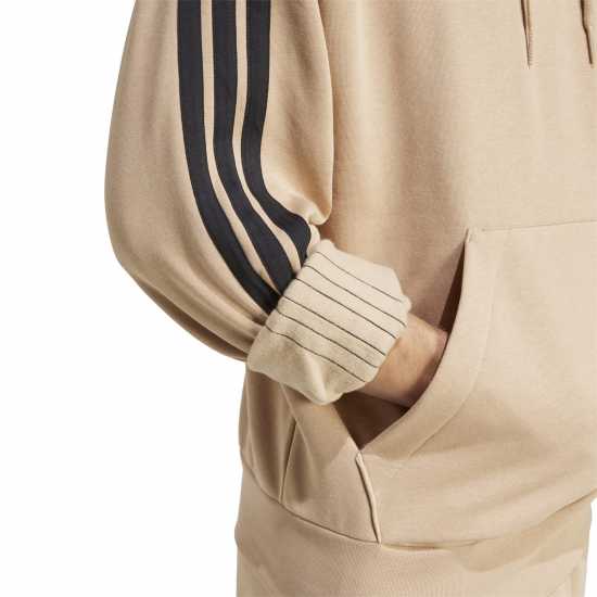 Adidas Essentials Fleece 3-Stripes Hoodie Mens Пясъчен камък Adidas Essentials Fleece 3-Stripes Hoodie Mens Пясъчен камък