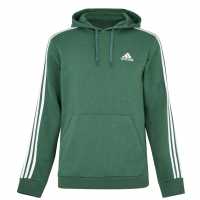 Adidas Essentials Fleece 3-Stripes Hoodie Mens Green Oxide Мъжки суитчъри и блузи с качулки