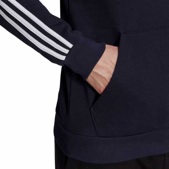 Adidas Essentials Fleece 3-Stripes Hoodie Mens Морско синьо/Бяло Мъжки полар