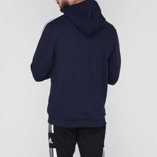 Adidas Essentials Fleece 3-Stripes Hoodie Mens Navy/White Мъжки полар