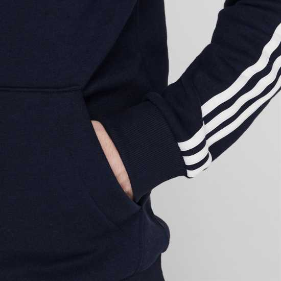 Adidas Essentials Fleece 3-Stripes Hoodie Mens Морско синьо/Бяло Мъжки полар