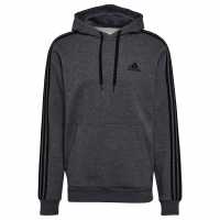 Adidas Essentials Fleece 3-Stripes Hoodie Mens Dark Grey/Black Мъжки полар