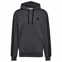 Adidas Essentials Fleece 3-Stripes Hoodie Mens Тъмно сиво/Бяло Мъжки полар
