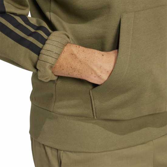 Adidas Essentials Fleece 3-Stripes Hoodie Mens Олива Страта Adidas Essentials Fleece 3-Stripes Hoodie Mens Олива Страта