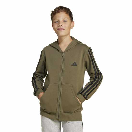 Детски суитчъри и блузи с качулки Adidas 3-Stripe Essentials Full-Zip Hoodie Juniors Adidas 3-Stripe Essentials Full-Zip Hoodie Juniors Детски суитчъри и блузи с качулки