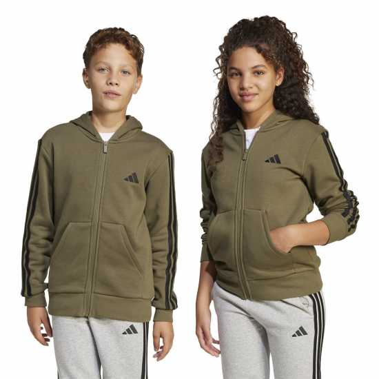 Детски суитчъри и блузи с качулки Adidas 3-Stripe Essentials Full-Zip Hoodie Juniors Adidas 3-Stripe Essentials Full-Zip Hoodie Juniors Детски суитчъри и блузи с качулки