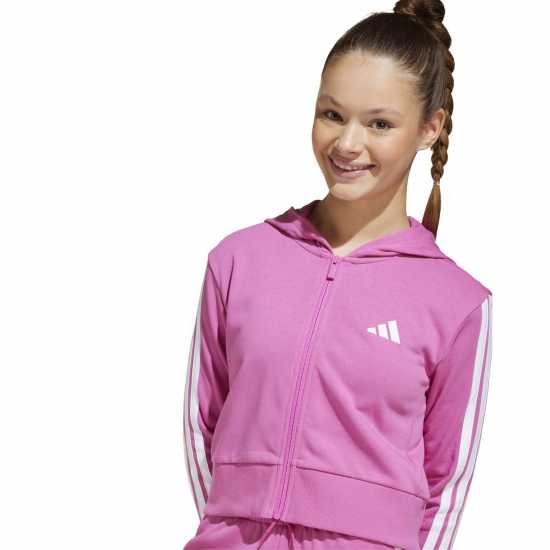 Детски суитчъри и блузи с качулки Adidas 3-Stripe Essentials Full-Zip Hoodie Juniors Adidas 3-Stripe Essentials Full-Zip Hoodie Juniors Детски суитчъри и блузи с качулки