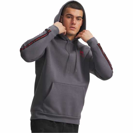Under Armour Icon Fleece Taping Hoodie Mens Кастлрок/Червен 