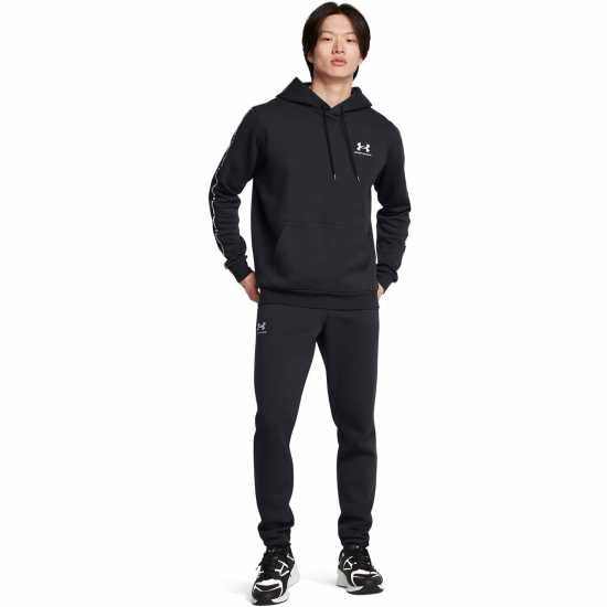 Under Armour Icon Fleece Taping Hoodie Mens Черно Мъжки суитчъри и блузи с качулки
