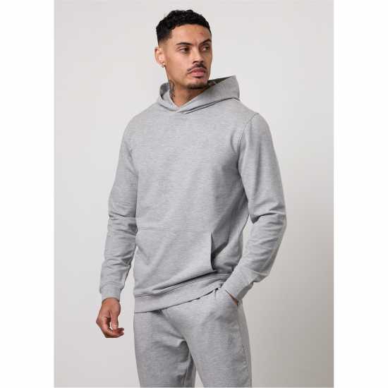 Gym King Gym King Victory Loopback Hood - Black Grey Marl Gym King Gym King Victory Loopback Hood - Black Grey Marl