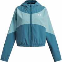 Under Armour Kids' Woven Pull Over Hoodie Blue/White Under Armour Kids' Woven Pull Over Hoodie Blue/White