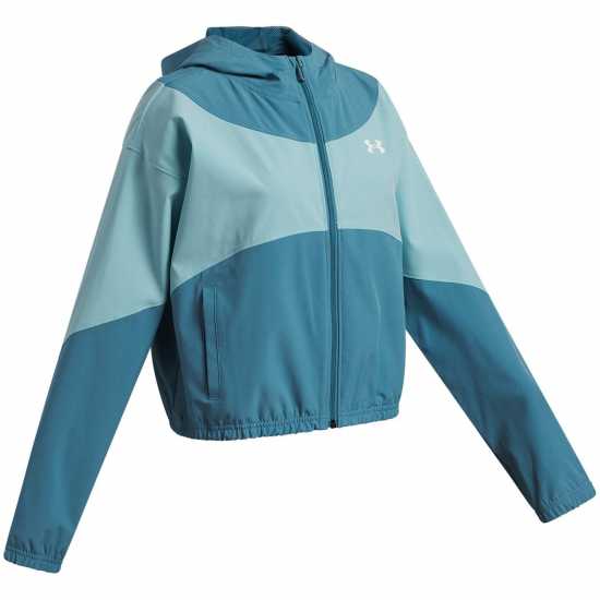 Under Armour Kids' Woven Pull Over Hoodie Blue/White Under Armour Kids' Woven Pull Over Hoodie Blue/White