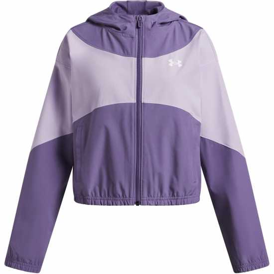 Under Armour Kids' Woven Pull Over Hoodie Purple/White Under Armour Kids' Woven Pull Over Hoodie Purple/White