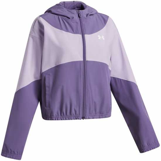 Under Armour Kids' Woven Pull Over Hoodie Purple/White Under Armour Kids' Woven Pull Over Hoodie Purple/White