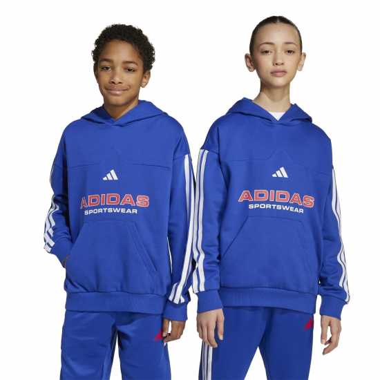 Adidas House Of Tiro Fleece Hoodie Juniors Blue Детски суитчъри и блузи с качулки