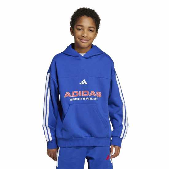 Adidas House Of Tiro Fleece Hoodie Juniors Blue Детски суитчъри и блузи с качулки