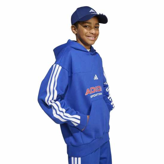 Adidas House Of Tiro Fleece Hoodie Juniors Blue Детски суитчъри и блузи с качулки