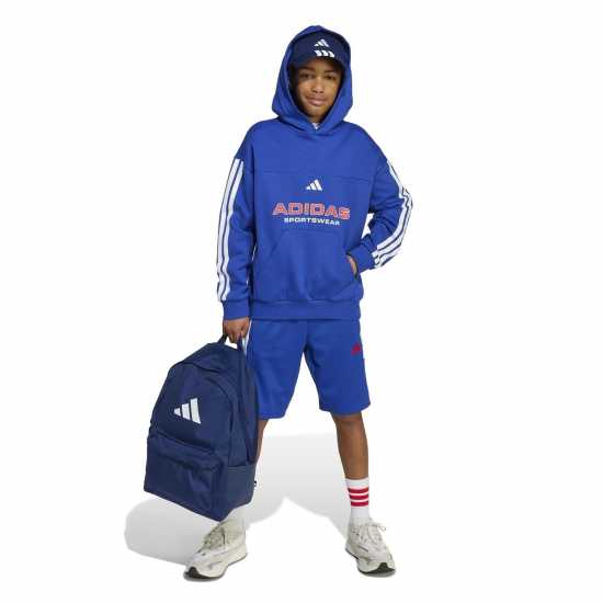 Adidas House Of Tiro Fleece Hoodie Juniors Blue Детски суитчъри и блузи с качулки