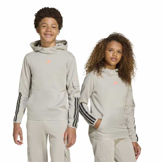 Adidas Utility Fleece Hoodie Juniors Сиво/Корал Adidas Utility Fleece Hoodie Juniors Сиво/Корал
