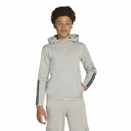 Adidas Utility Fleece Hoodie Juniors Сиво/Корал Adidas Utility Fleece Hoodie Juniors Сиво/Корал