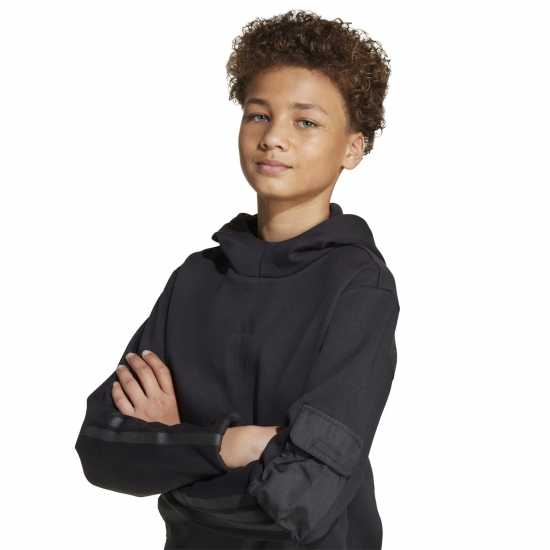 Adidas Utility Fleece Hoodie Juniors Black Детски суитчъри и блузи с качулки