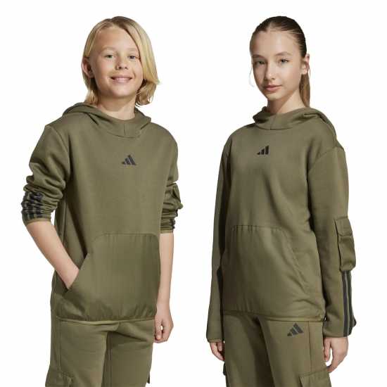 Adidas Utility Fleece Hoodie Juniors Khaki Детски суитчъри и блузи с качулки
