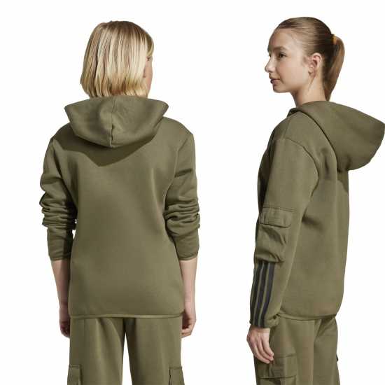 Adidas Utility Fleece Hoodie Juniors Khaki Детски суитчъри и блузи с качулки