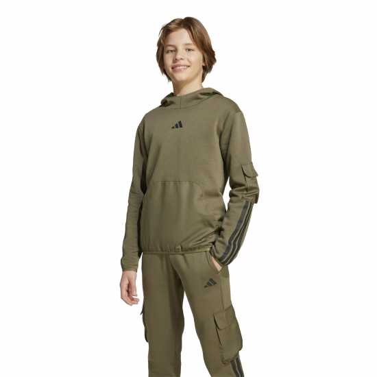 Adidas Utility Fleece Hoodie Juniors Khaki Детски суитчъри и блузи с качулки