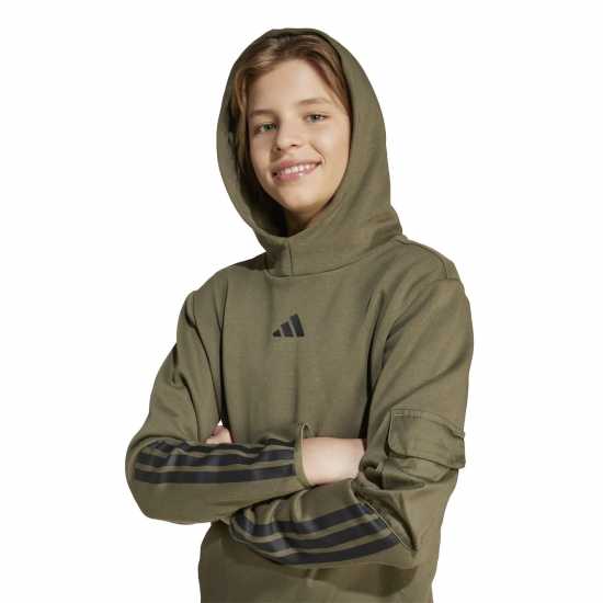 Adidas Utility Fleece Hoodie Juniors Khaki Детски суитчъри и блузи с качулки