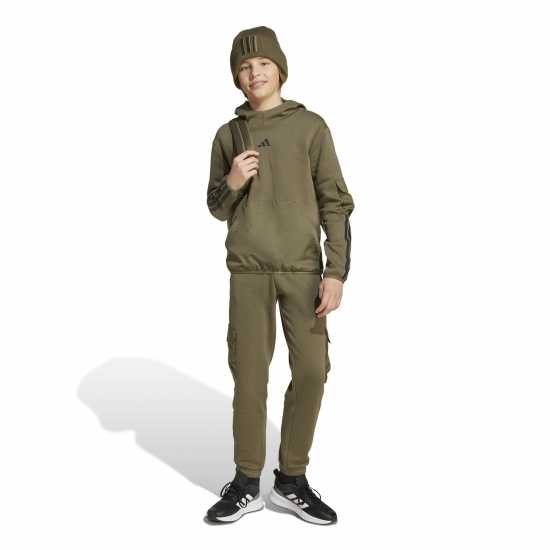 Adidas Utility Fleece Hoodie Juniors Khaki Детски суитчъри и блузи с качулки