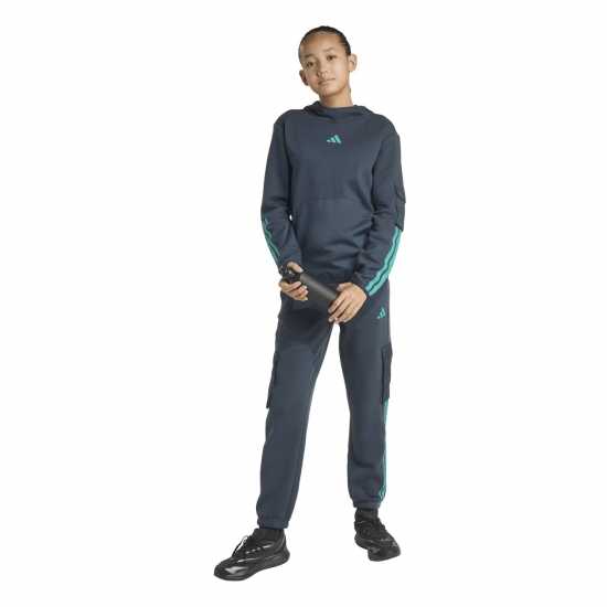 Adidas Utility Fleece Hoodie Juniors Ink Blue Детски суитчъри и блузи с качулки