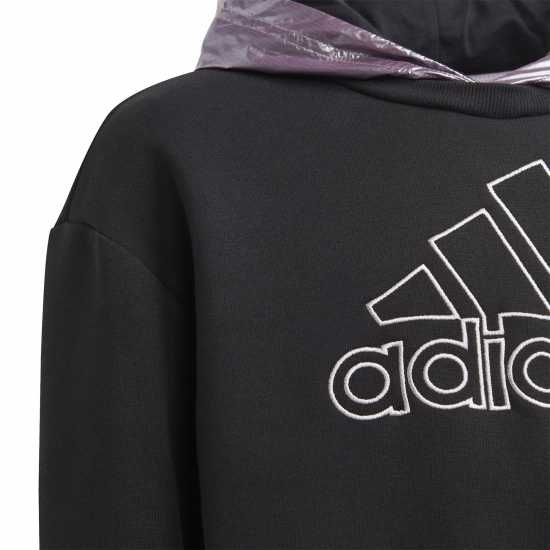 Adidas Winter Glam Fleece Loose Crop Hoodie Junior Girls  - Детски суитчъри и блузи с качулки